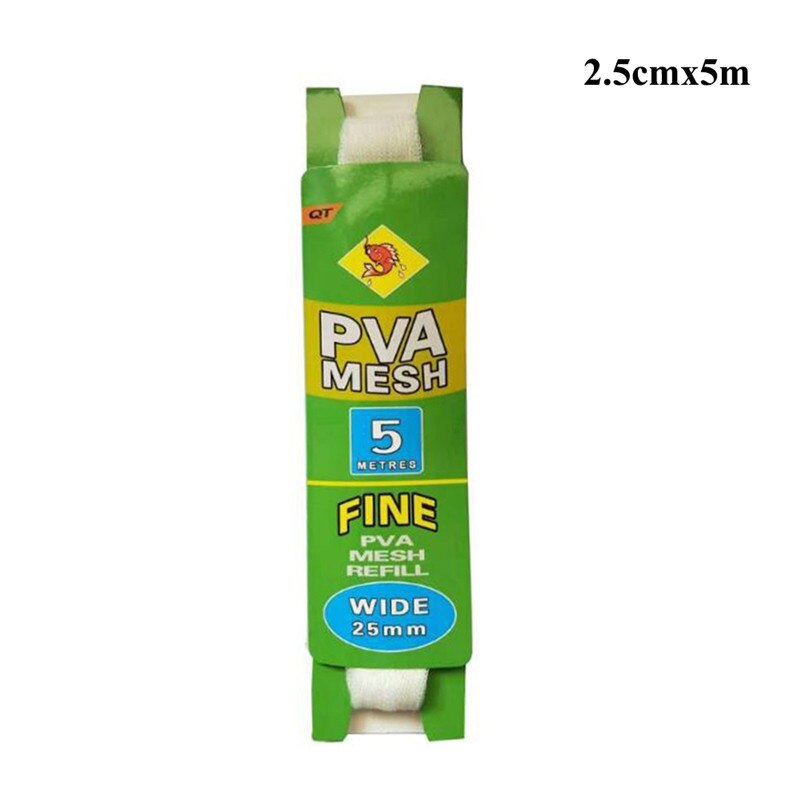 5m PVA Soluble Narrow Fishing Net Network Refill Stocking Bait Bag Water Dissolving Multifilament Mesh Fishing Feeder