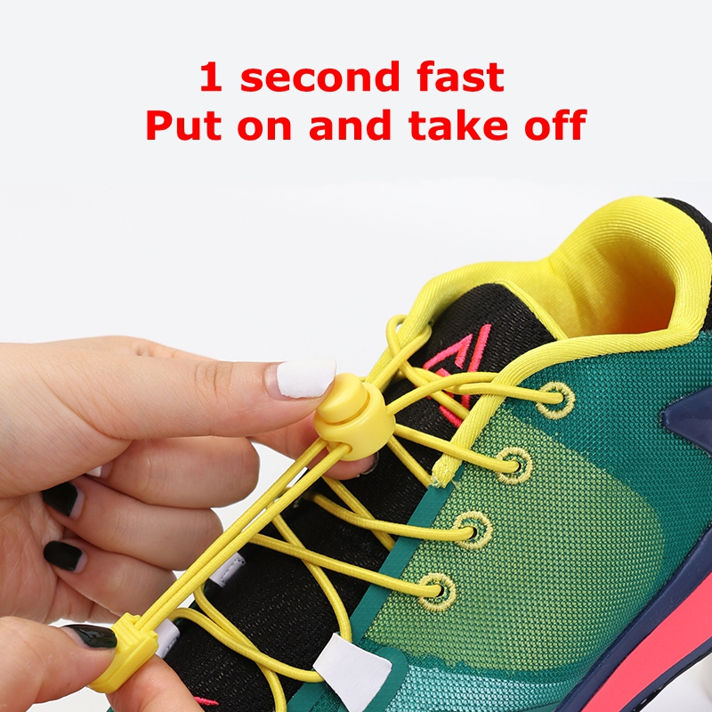 Lacets de chaussures élastiques ronds à ressort en plastique, faciles à porter en 1 seconde, accessoires de chaussures de sport, de randonnée, de paresseux