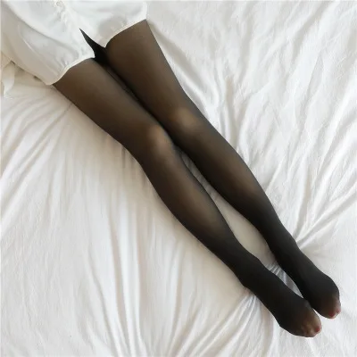 Thermische Kousen Vrouw Fleece Panty Sexy Winter Warme Panty Doorschijnend Slanke Dikker Panty Elastische Fluwelen Panty Vrouwelijke