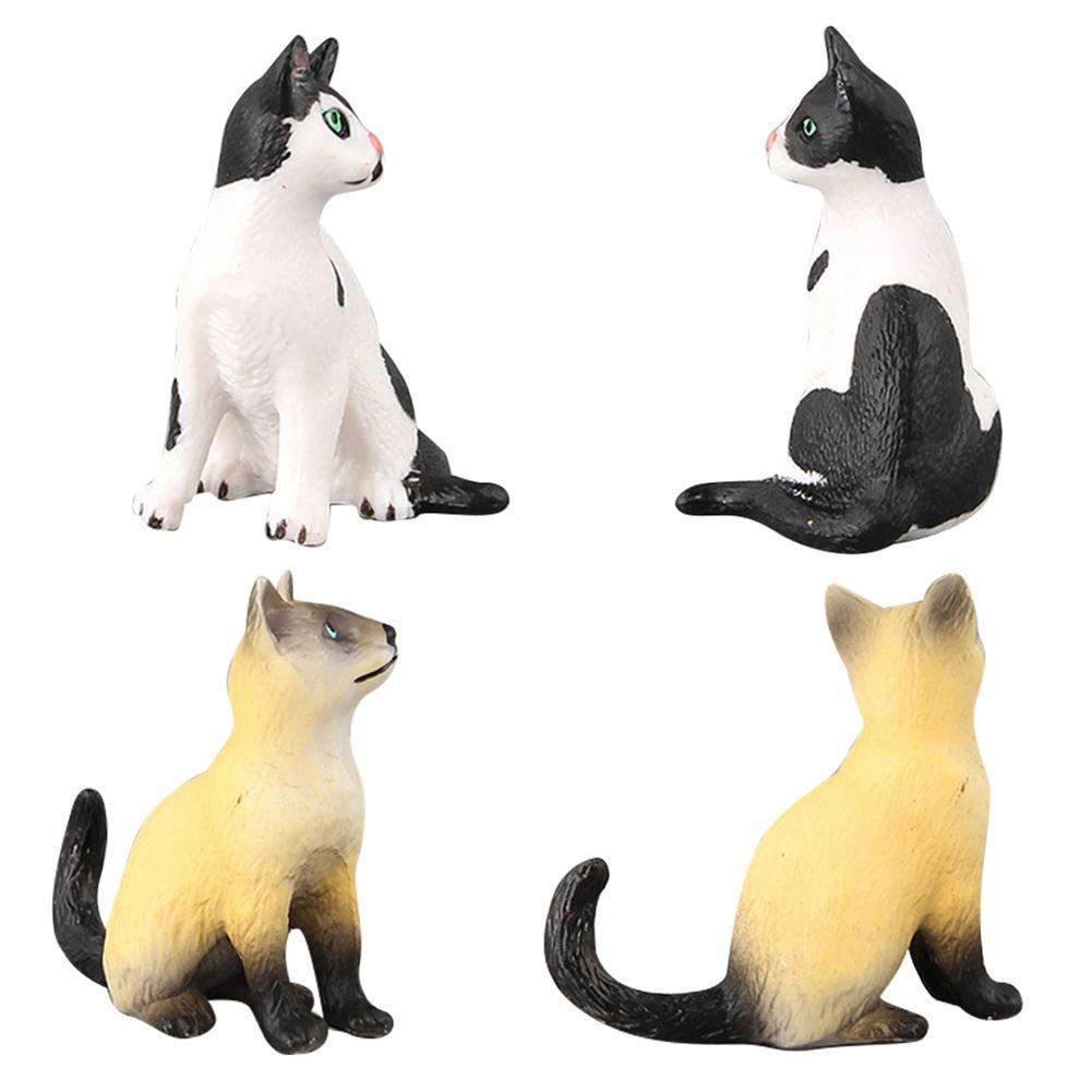 Simulation Mini Pet Model Cats Kitty Figure Model Statue Home Ornaments Kids Action Figure Decoration Toy