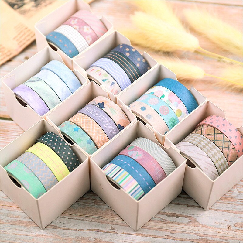 4pcs/set Japanese Decoration Kawaii Masking Fresh Paper Diy Washi Tape Stickers Scrapbooking Cute Stationary School Supplies