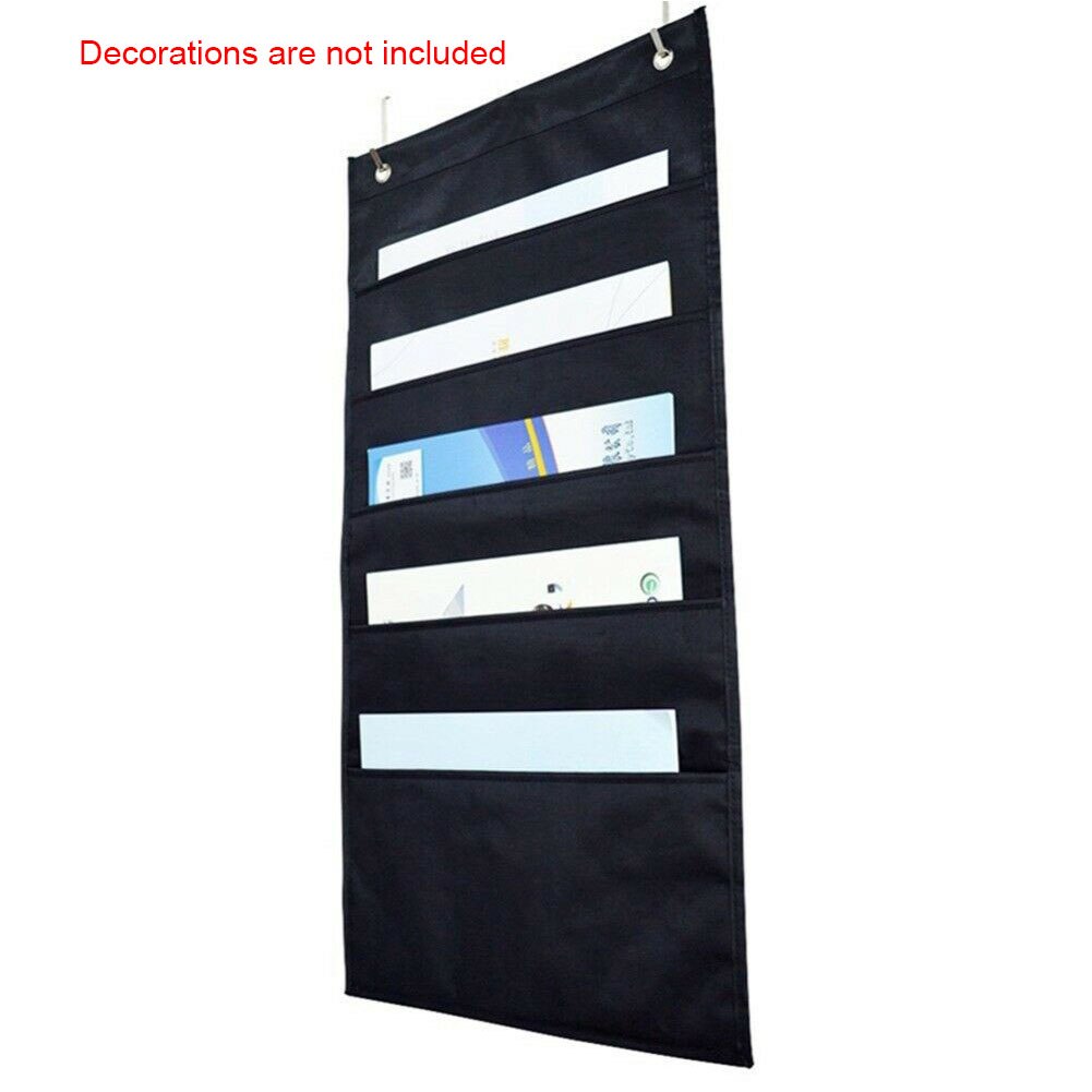 Home Storage Door File Folder School Organizer Portable Office Hanging Wall Mounted Oxford Cloth With Hooks Magazines Pockets