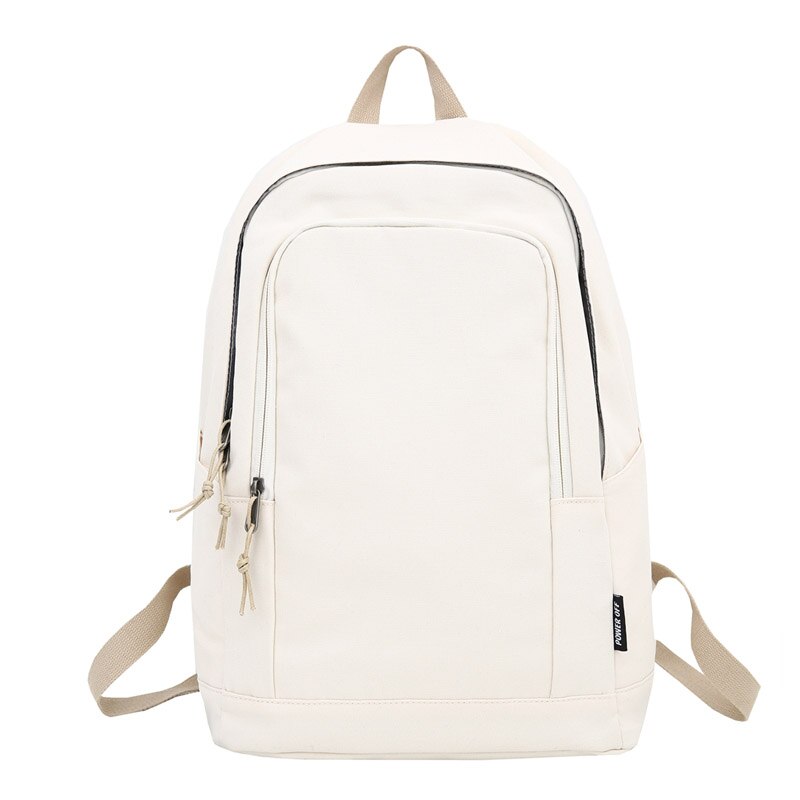 Vrouwen Rugzak Canvas Student Schooltas Voor Tiener Meisjes Unisex Laptop Rugzak Vrouwelijke Reizen Rugzakken Boek Tas: Ivory