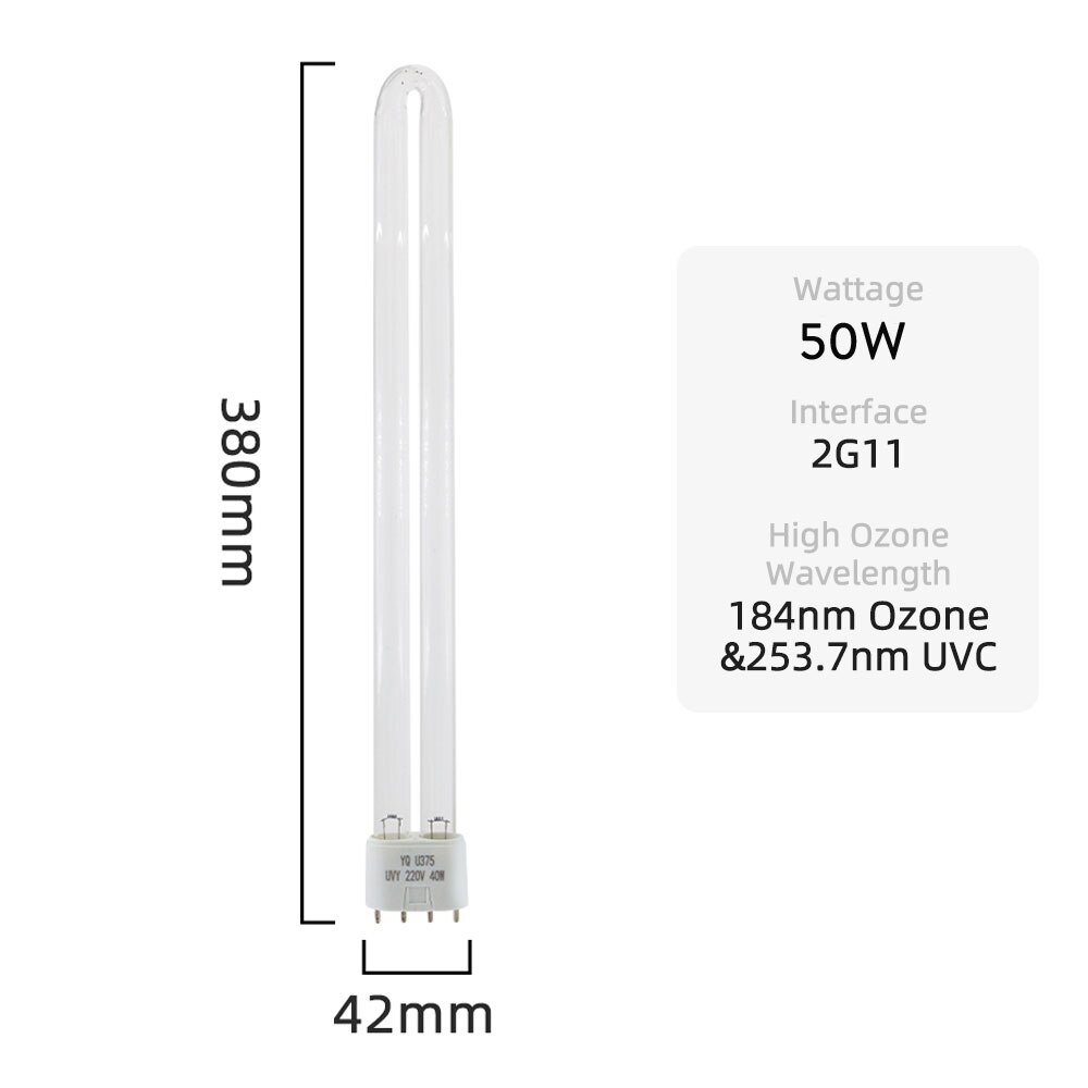 185nm 50w ultraviolet uvc lamp desinfectie bacteriedodende kwartslampen ozon huishoudelijke uv-lamp sterilisator ontsmettingsmiddel voor thuis kamer