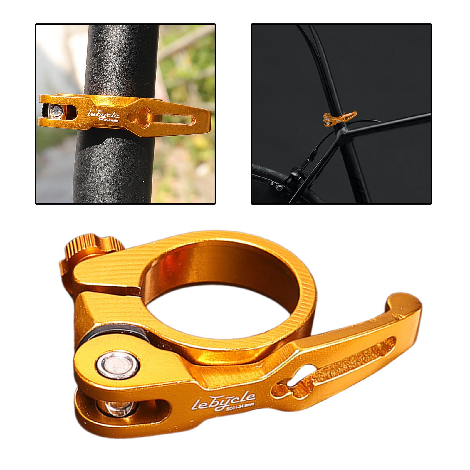 Aluminium Fiets Zadelpenklem Berg Fiets Pole Zadelpen Kraag Clip 31.8Mm Of 34.9Mm Apparatuur: Golden 34.9MM