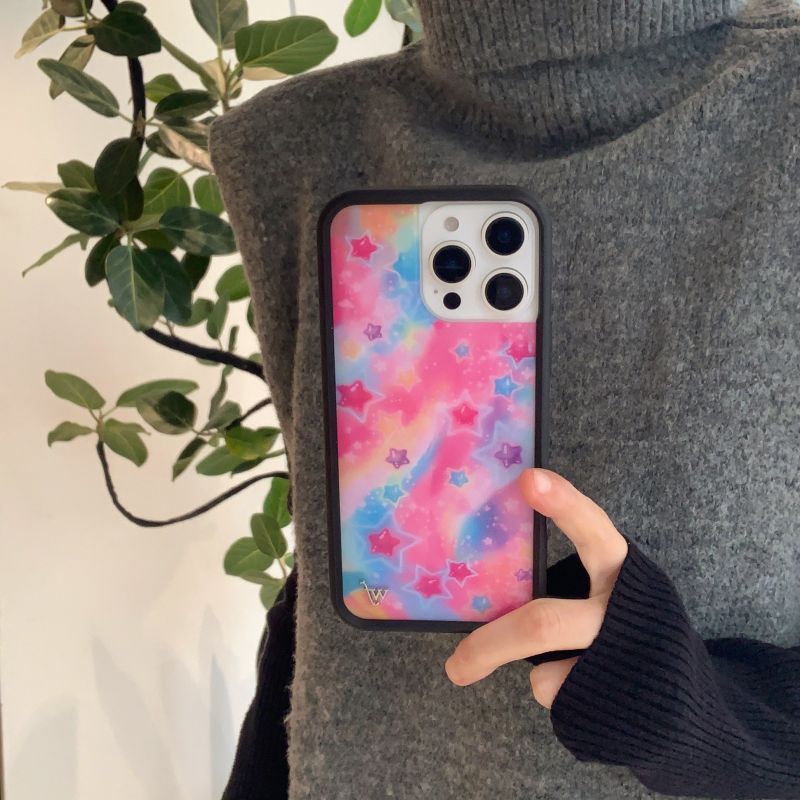 2025 Neue Wildflower 3D WF Handyhülle für iPhone 12 13 14 15 16 Pro Max Plus Regenbogensterne Erdbeerblume Cover Cases Canvas