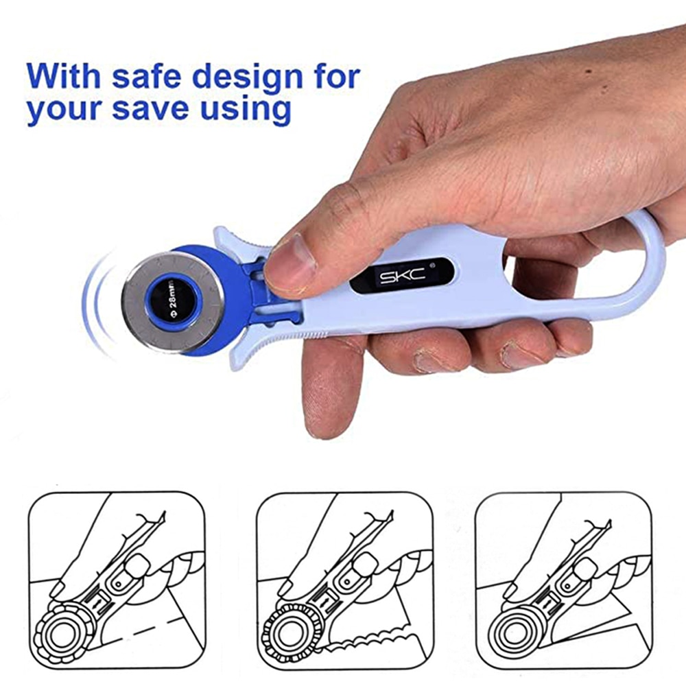 1PC 45mm 28mm circulaire fixe rotatif Cutter lame tissu Patchwork cuir artisanat couture outil bleu pratique découpeuse