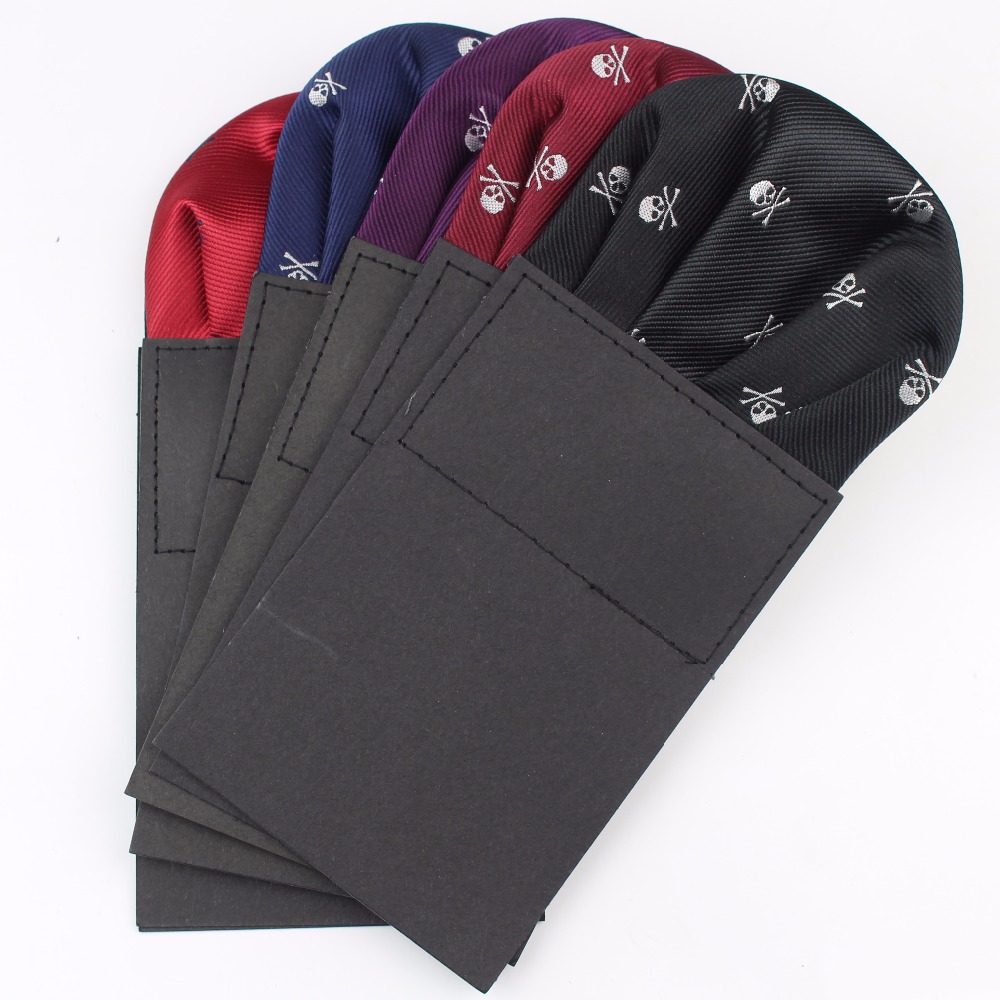 Pañuelos de poliéster para hombre, pañuelos con estampado de Calavera, pañuelos cuadrados de bolsillo para Halloween, pañuelo de bolsillos cuadrados, estilo Casual horrible