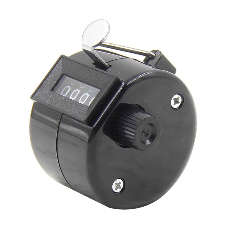 Clicker 4 Digit Number Counters Plastic Shell Hand Finger Display Manual Counting Tally Clicker Timer Soccer Golf Counter: Black