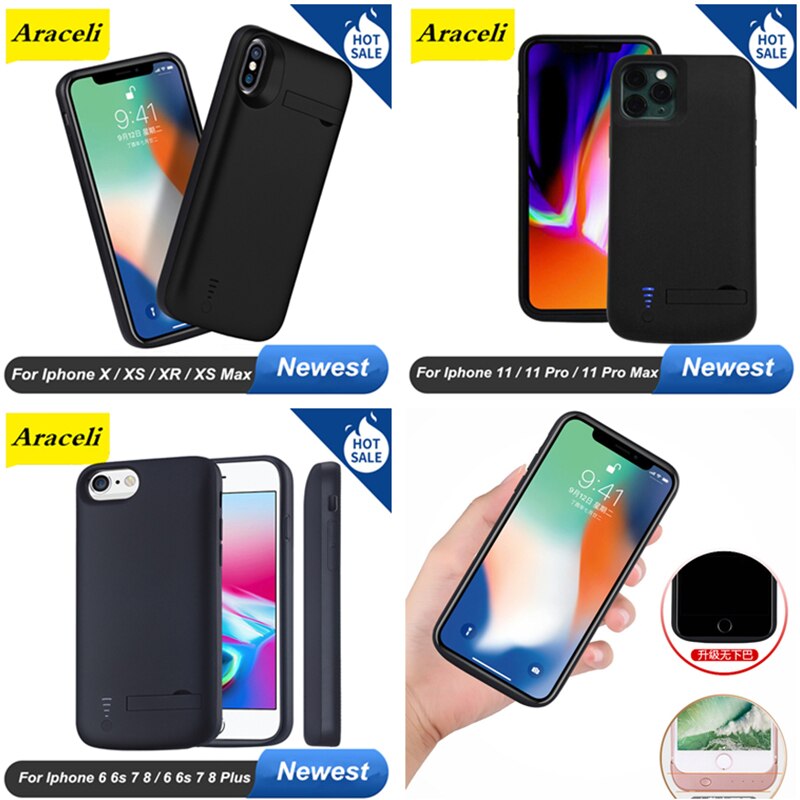 10000 Mah For iphone 11 11 Pro 11 Pro Max X XS XR XS Max 6 6S 7 8 Plus Battery Case Charger Case Cover Smart Power Case Bank