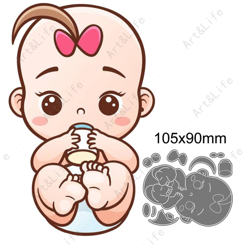 Leuke Mooie Baby Metalen Stansmessen Stencils Voor Maken Scrapbooking Papper Kaart Album Verjaardag Card Embossing Cut Sterven: Default Title