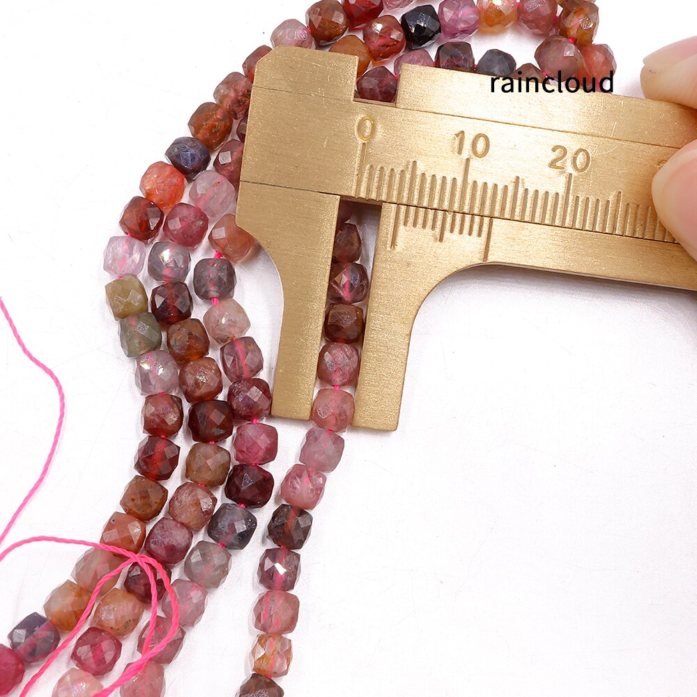 Natural colorful spinel hand cut faceted square bedas for needlework bracelet DIY necklace bijoux perles special kralen jewelery