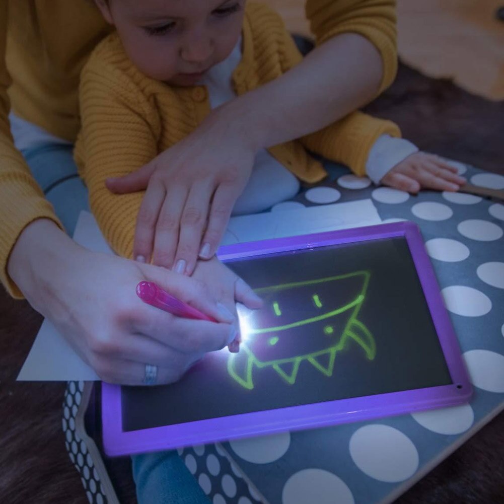 Oplyst lys tegnebræt legetøj udvikling tegning doodle tablets uddannelse legetøj engelsk lys tavle håndskriftsblokke