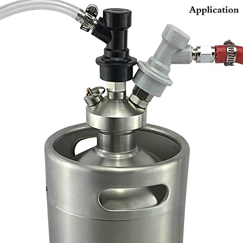 Mini barril dispensador de barril de acero inoxidable 304, lanza con bloqueo de bola y manguera de 50cm para elaboración de cerveza casera de 2L/3,6l/5L/10L