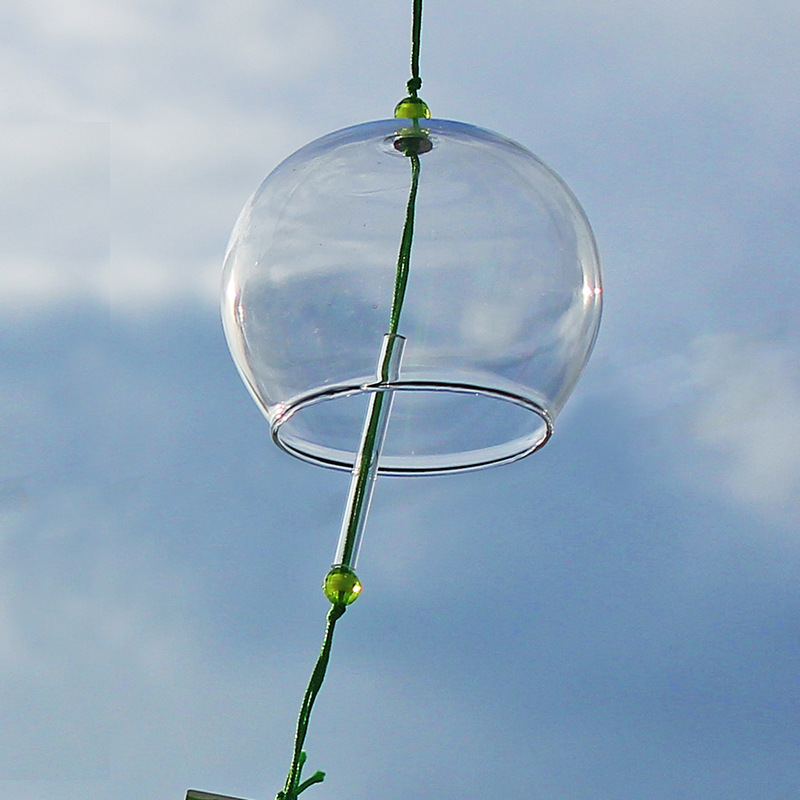Vidro transparente Wind Chime, DIY Graffiti pintados à mão Wind Chime, adequado para decoração ao ar livre, Festival da Primavera: Luz amarela