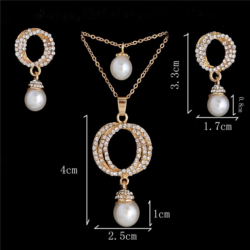 Ensemble de bijoux de perles en Imitation pour femmes, , perles autrichiennes, en strass, boucles d'oreilles, collier multicouche: F392