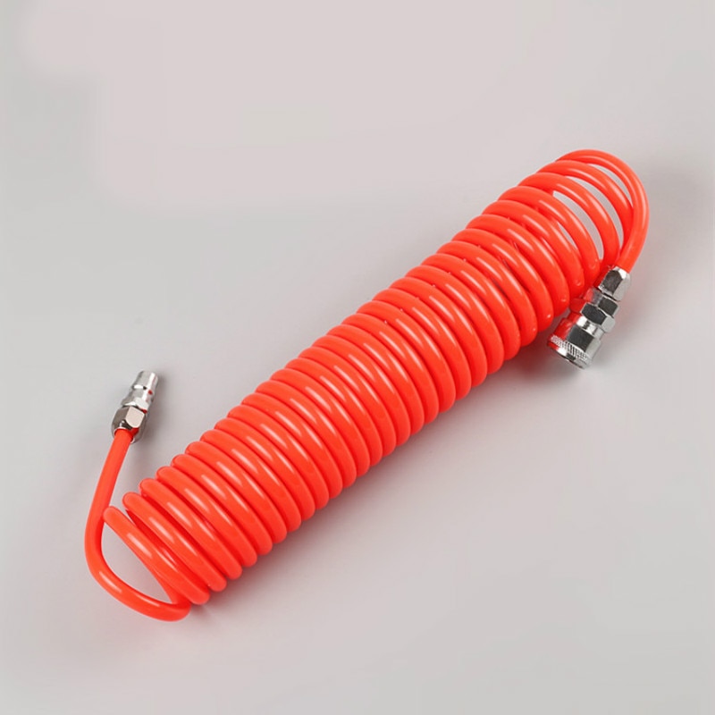 PU spring air pipe air compressor gas line pneumatic high pressure telescopic hose spiral air pipe steam pipe with joint
