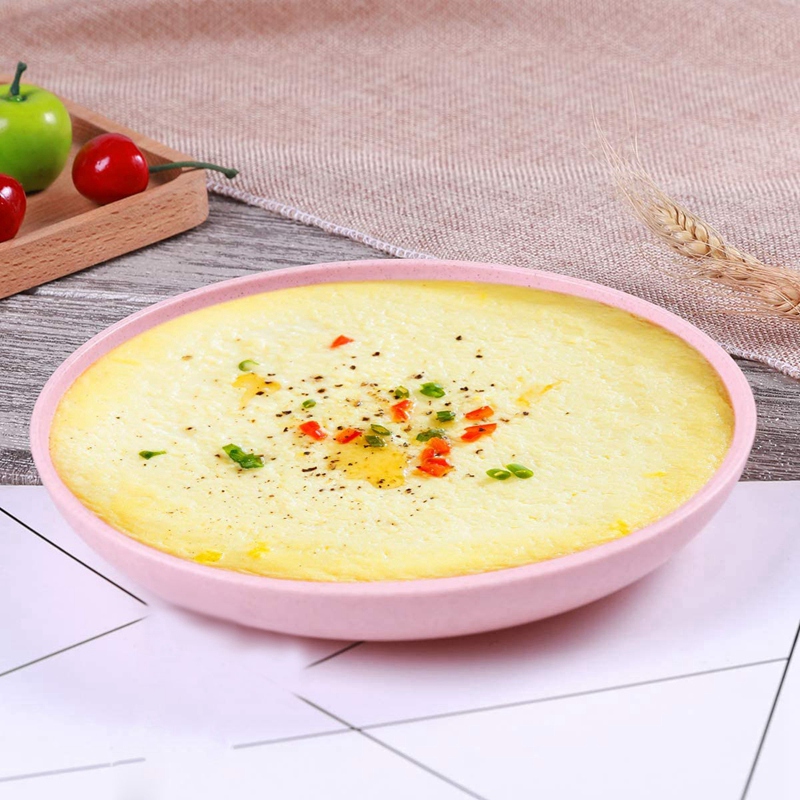 Kevyet vehnäolkilautaset-astiat ja lautassetit, lapsille taaperoille ja aikuisille ,7.8 tuuman ,4 pakkaus