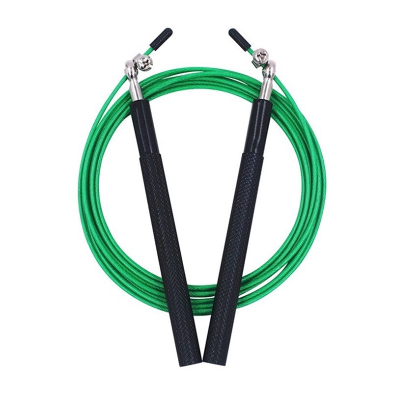Speed Jump Rope Training Double Unders Bearing Skipping Rope for Boxing MMA Crossfit Fitness Home Gym Workout Equipments: black with green