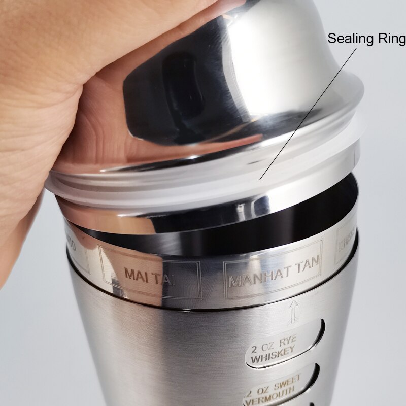 700Ml Stainless Steel Cocktail Shaker Measuring Bar Drink Mixer 400ml Glass Bartender Strainer Drink Mixer Set