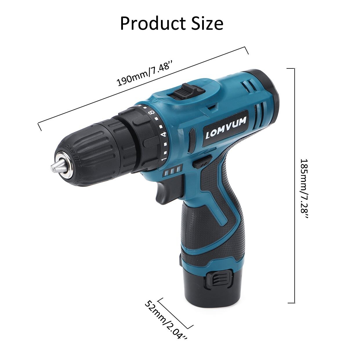 Rechargable Electric Drill Cordless Screwdriver Two-speed Adjustable Cordless Drill Electric Screwdriver Drill With 2 Battery
