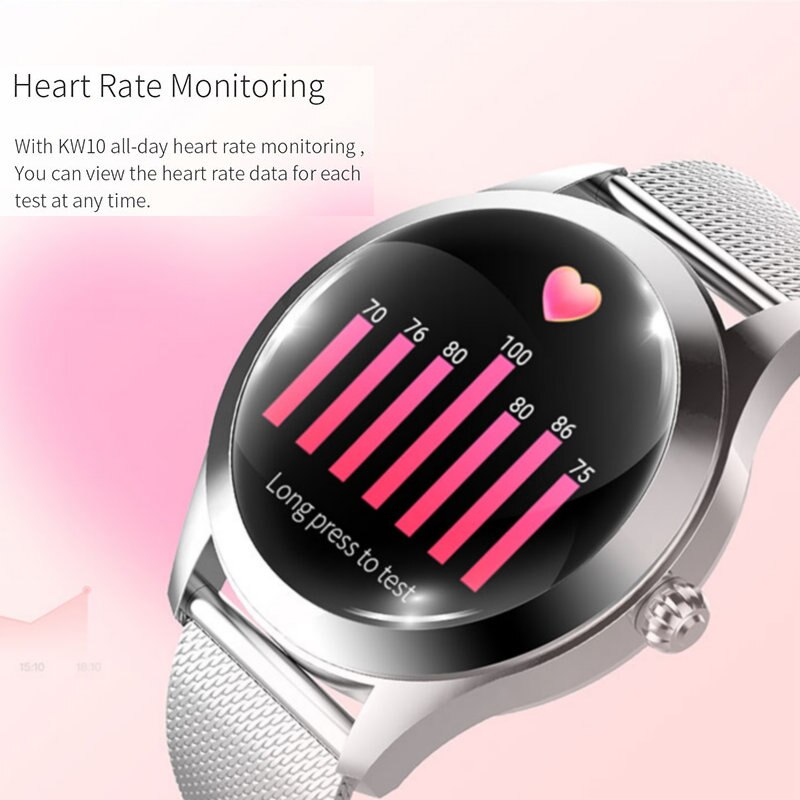 KW10 montre intelligente femmes IP68 étanche surveillance de la fréquence cardiaque Bluetooth pour Android IOS Fitness Bracelet Smartwatch