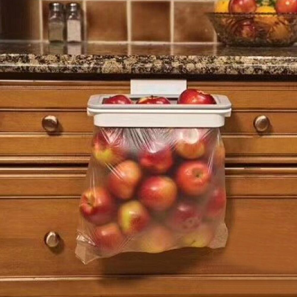 Portable Plastic Garbage Hanging Bag Kitchen Trash Storage Rack Bag Hook Scouring Pad Dry Shelf Holder Kitchens Organzier Tool