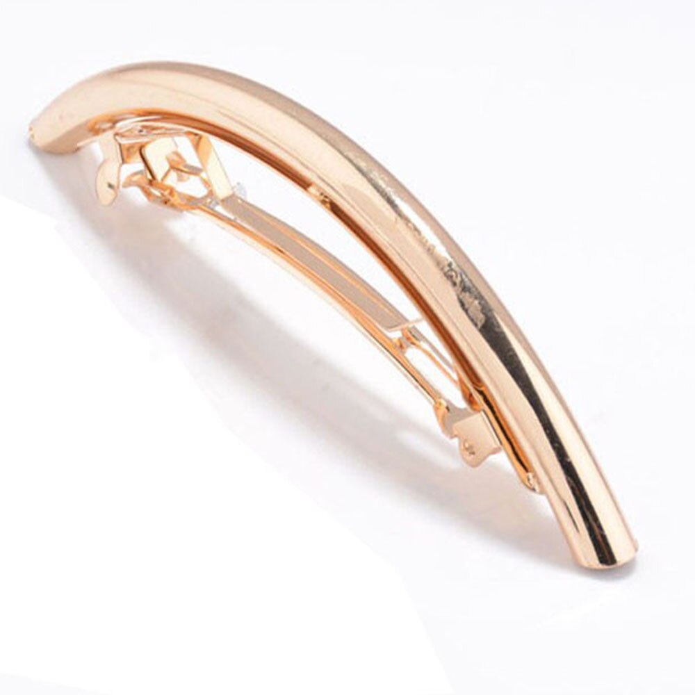 Coola långa hårklämmor för kvinnor metall guld/silver slätt bågrör stor hårnål: 4