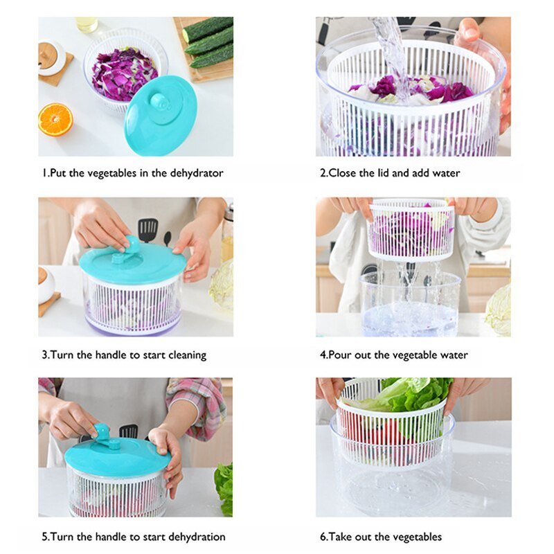 Good Healthy Salad Spinner Vegetables Leaf Lettuce Dryer Drainer Fruit