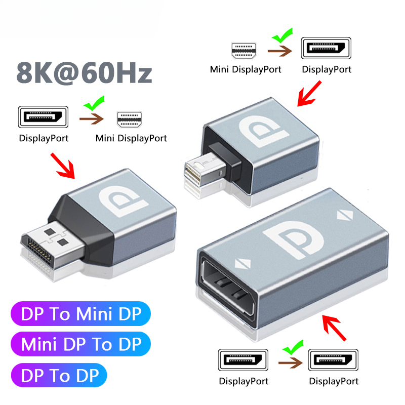 8K 4K Displayport zu Mini Displayport Adapter Mini DP zu DP Kabel Extender für Projektor PC TV MacBook Pro Air Monitor Konverter