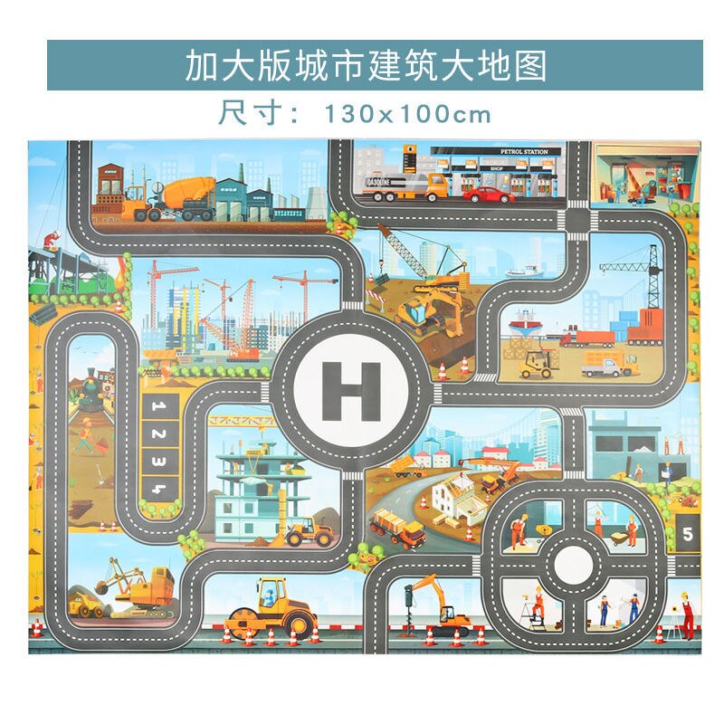 Kids Play Mat City Road Buildings Parking Map Game Scene Home Traffic Map Kids Carpet Map Educational Toys Children Baby: Auburn