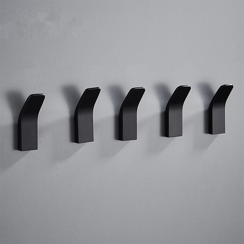 Traje negro gancho de pared perchero Toalla de baño gancho inoxidable colgador perchas de ropa para la cocina Hardware Baño