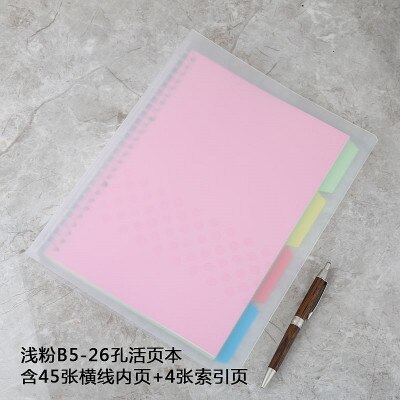 Princess Light Color Loose-leaf Pages A4 B5 A5 Handbook In The Index Page Inside The Page Binder: Light pink  B5