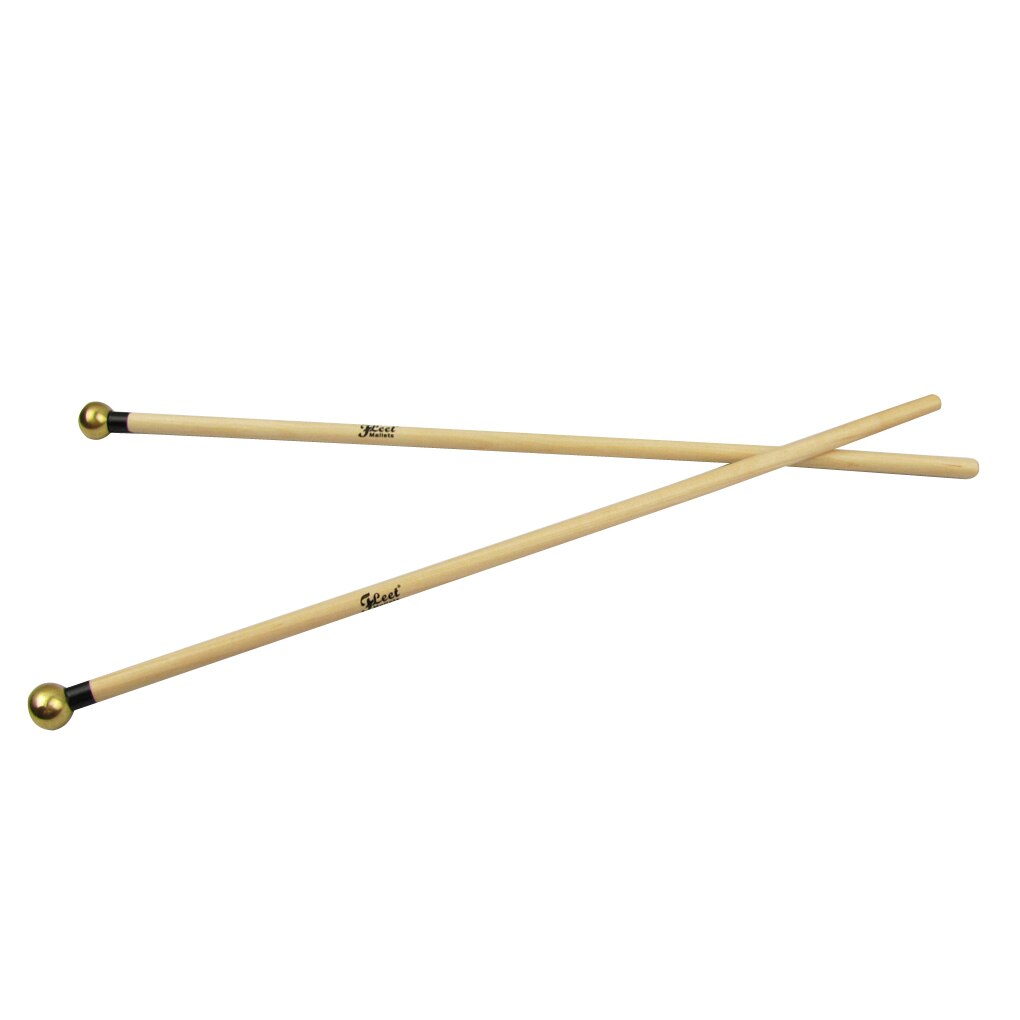 Nouveauté 1 paire bâtons de maillets Xylophone maillets Glockenspiel baguettes de percussions pilons manche érable tête laiton accessoires de tambour