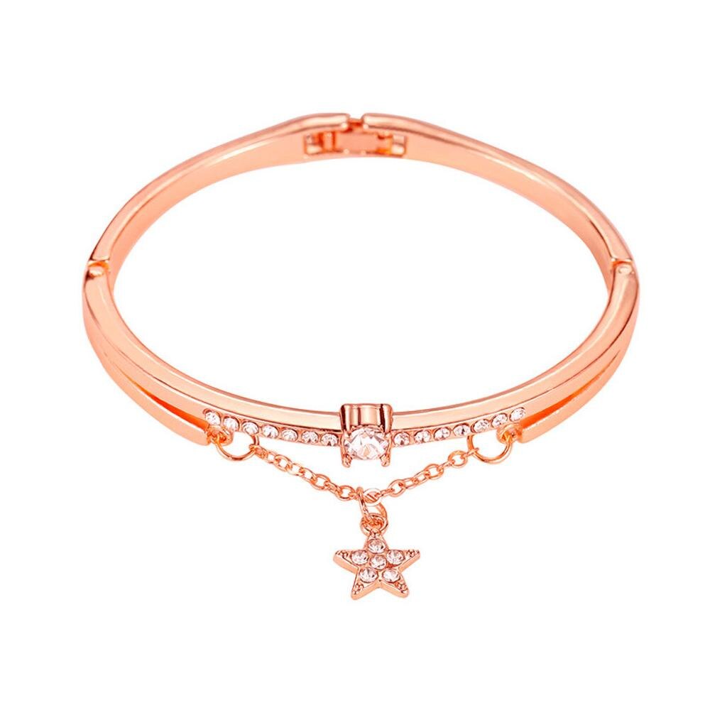Mulheres da moda Pulseira Pentagrama Pulseira Tassel Bracelet Bangle Pulseira Cadeia Jóias Presente senhoras pulseras mujer moda 2019 # FN7: Rose Gold