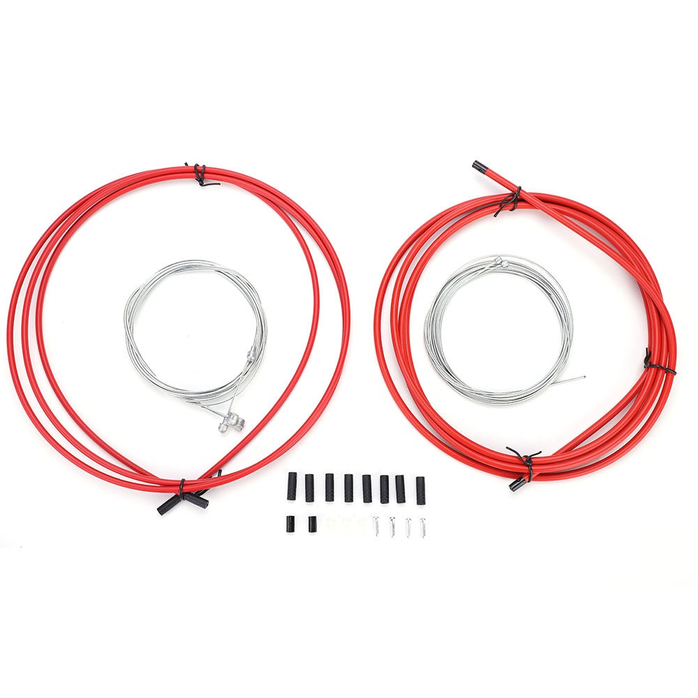 Cable de freno de bicicleta nueva, cables de bicicleta para bicicletas de carretera y de montaña, Kit de accesorios de repuesto, juego de tubos de Cable de freno de cambio de marchas: red