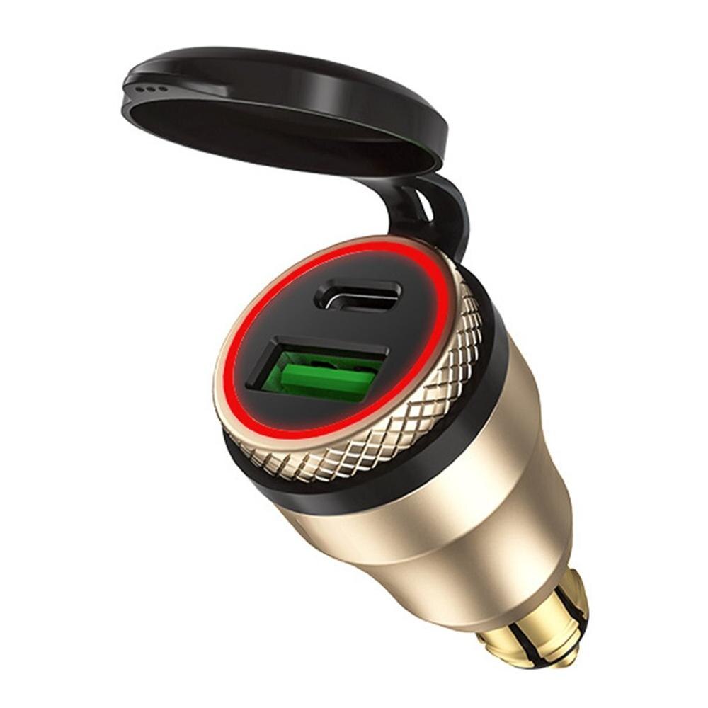 12V-24V QC3.0 USB Type C PD Fast Charging Power Adapter Charger Hella DIN EU Plug Socket for DUCATI Motorcycle B8