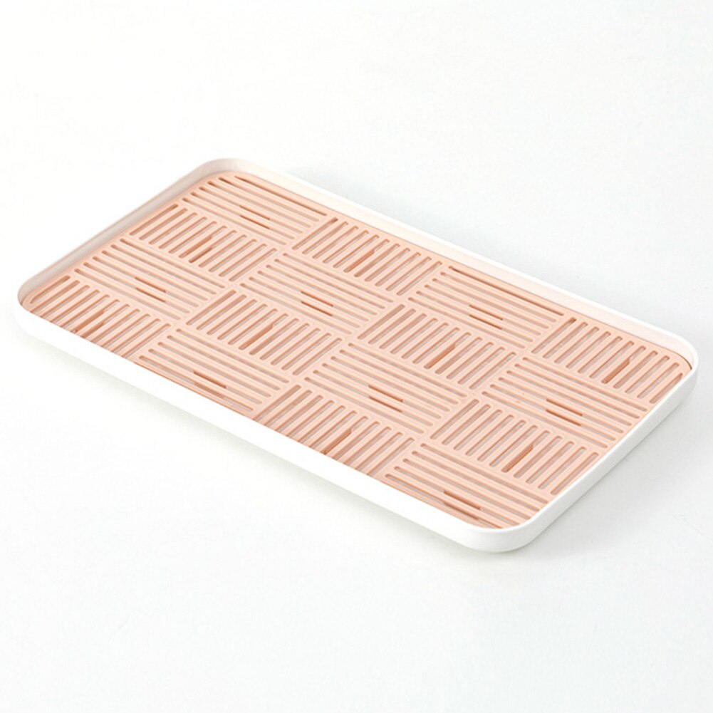 Double Layers Kitchen Drying Dish Drainer Home Detachable Storage Tray Hollowed Out Cutlery Drying Racks Kitchen Accessories: Pink Orange L