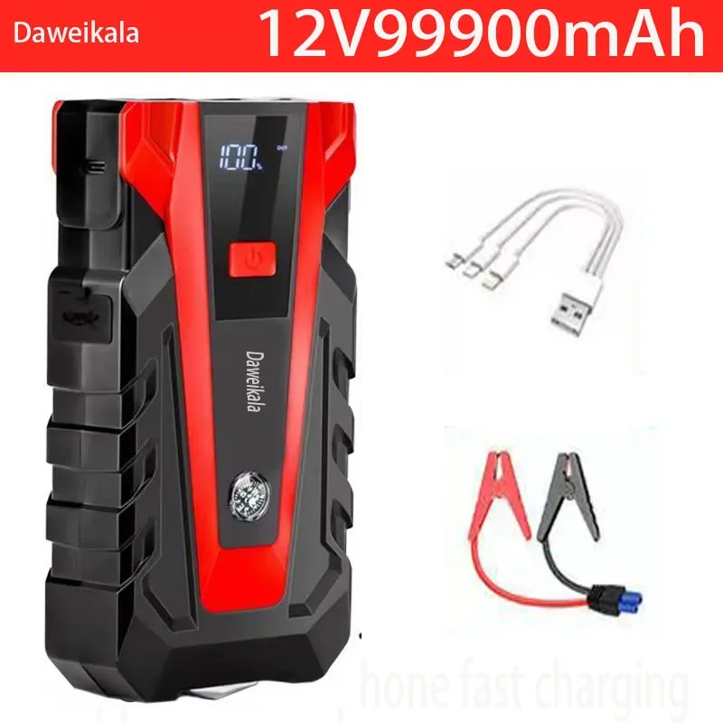 Car Jump Starter Starting Device Battery Power 99900mAh Jumpstarter Auto Buster Emergency Booster Car Charger With LED lighting: Default Title