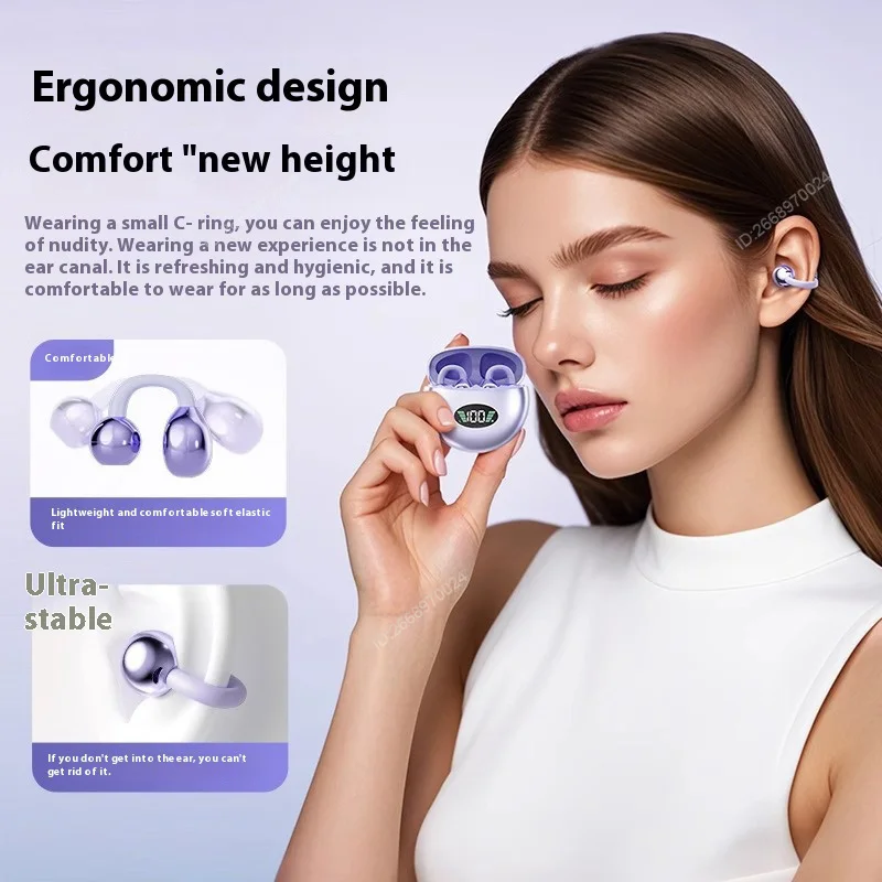 Auriculares inalámbricos con clip Bluetooth de sonido premium Batería de larga duración Perfecto para auriculares deportivos Auriculares con micrófono