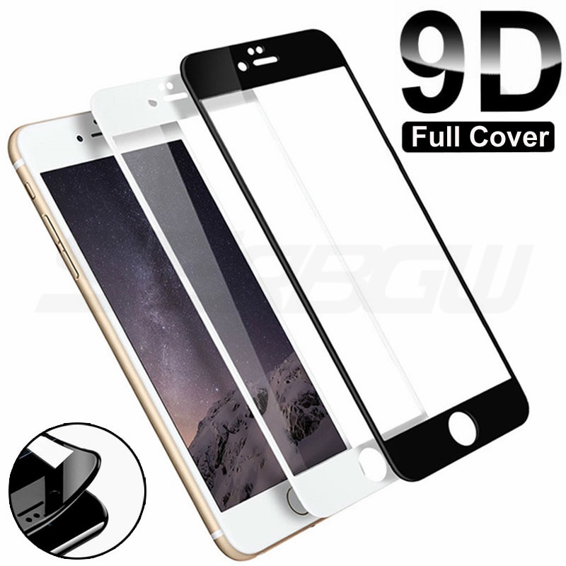 9D Gebogen Rand Volledige Cover Gehard Glas Voor Iphone 7 8 6 6S Plus Screen Protector Op Iphone 7 iphone 8 Iphone 6 Iphone 6S Glas Film