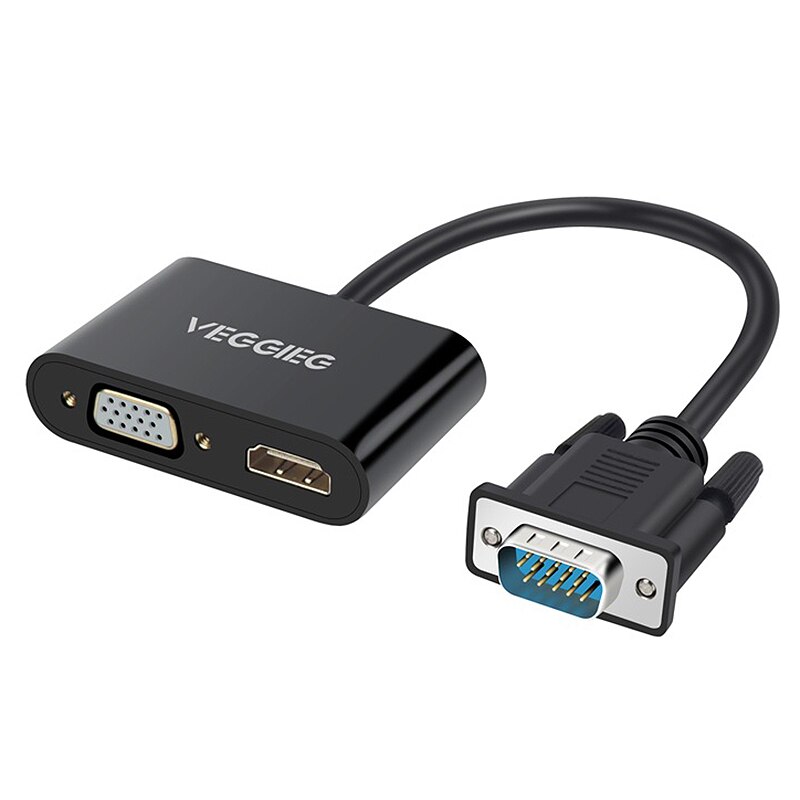 VEGGIEG VGA a HDMI y VGA con adaptador o soporte VGA a HDMI VGA Splitter 1 en 2: Default Title