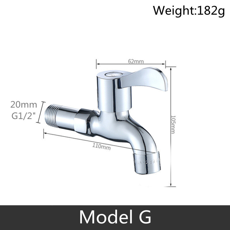 Modern Household Brass single cold tap Outdoor Faucet Garden Wall Bibcock Tap Bathroom Washing Machine mop taps DODI: Model G