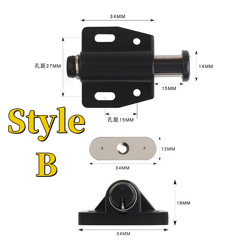 Deur Pusher Zwart Kleur Kast Vangt Magneet Deur Stopt Dichter Magnetische Verborgen Deur Stoppers Demper Buffer Gespen Voor Deuren