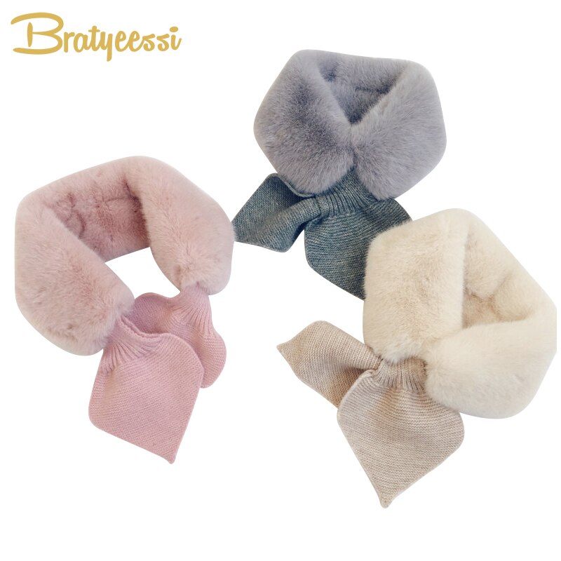 Soft Faux Fur Children Scarf Warm Winter Kids Scarfs for Girls Knitted Neck Warmer Kids Scarves Princess Collar 2-6Y