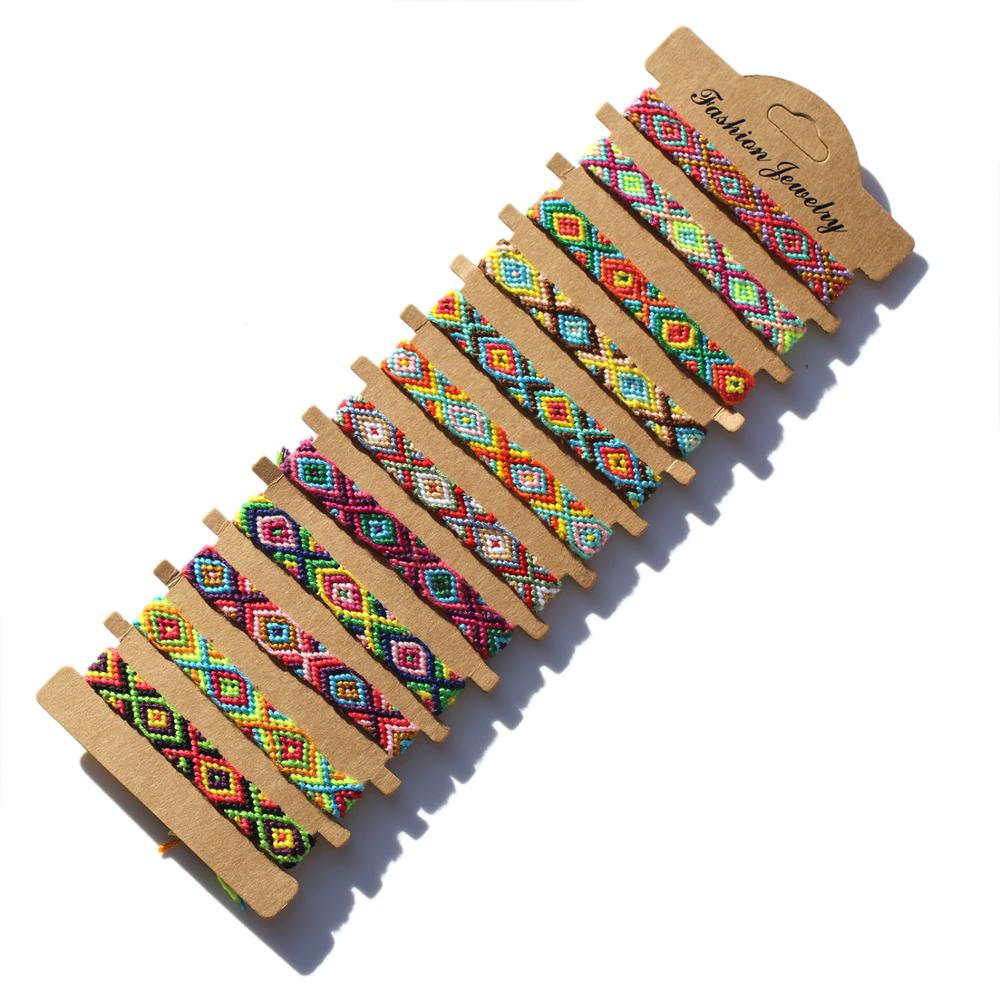 Boho Kleurrijke Borduurgaren Handwoven Mode Vriendschap Armband Vrouwen Meisje Chic Zomer Surfer Vervaardigd Sieraden