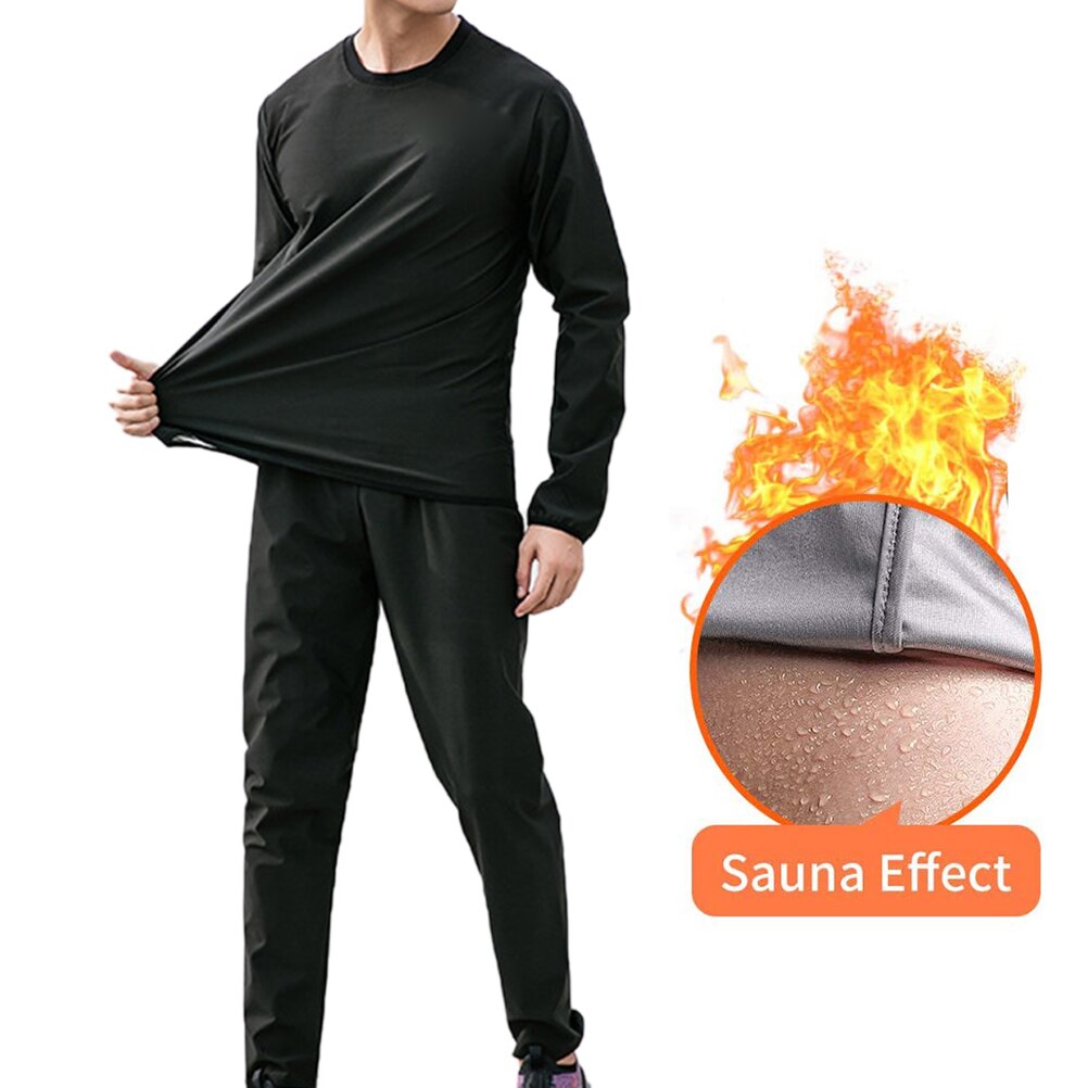 Traje de Sauna totalmente sellado para hombre, pantalones de manga larga para ejercicio de pérdida de peso, quema de grasa, para gimnasio y boxeo: M