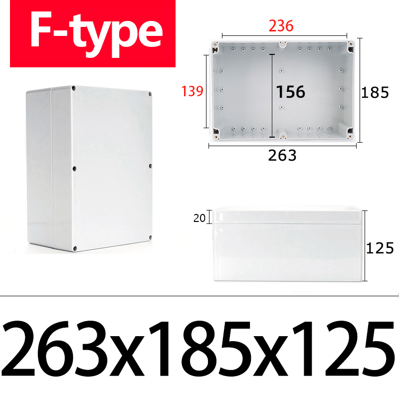 Boîte de jonction étanche ABS de type F, matériau, boîtier en plastique Ip67, coffre-fort électronique pour l'extérieur, boîte de bouton d'alimentation pour moniteur: Beige