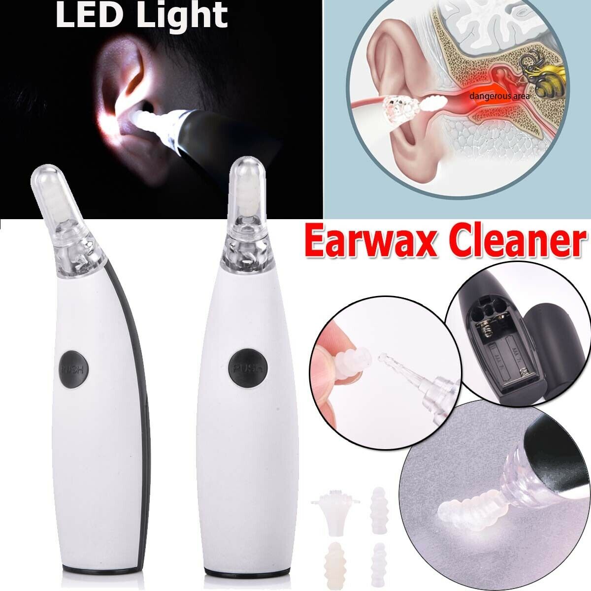 Silicone oreille cuillère oreille-nettoyage ensemble d'outils spirale oreille nettoyant oreille cire enlèvement oreilles cire enlèvement écouvillon pour enfants adultes