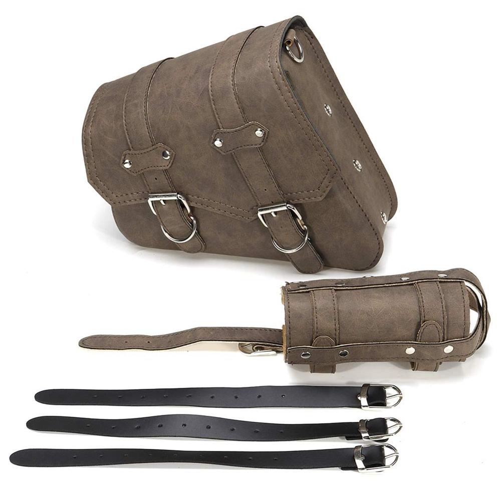 Motorcycle Side Bag Motorcycle Off-road Bag Modified Side Edging Box Side Luggage Tool Bottle Hanging PU leather Motocross Bag
